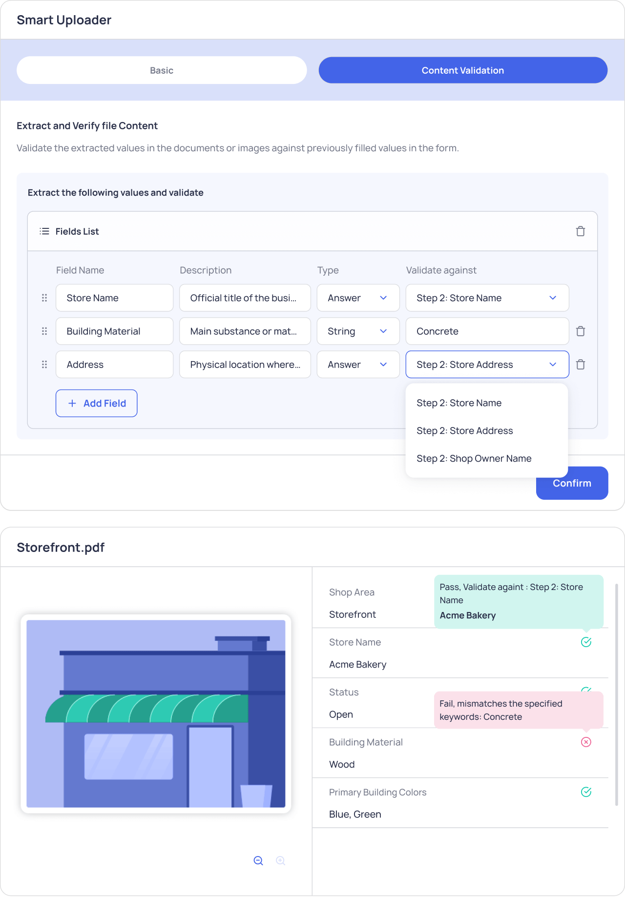 Set Validation Fields